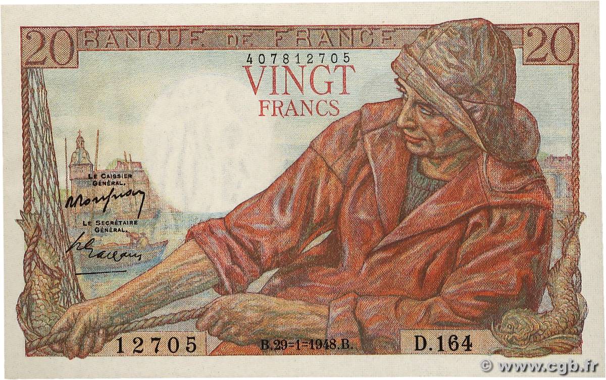 20 Francs PÊCHEUR FRANCIA  1948 F.13.12 SC+