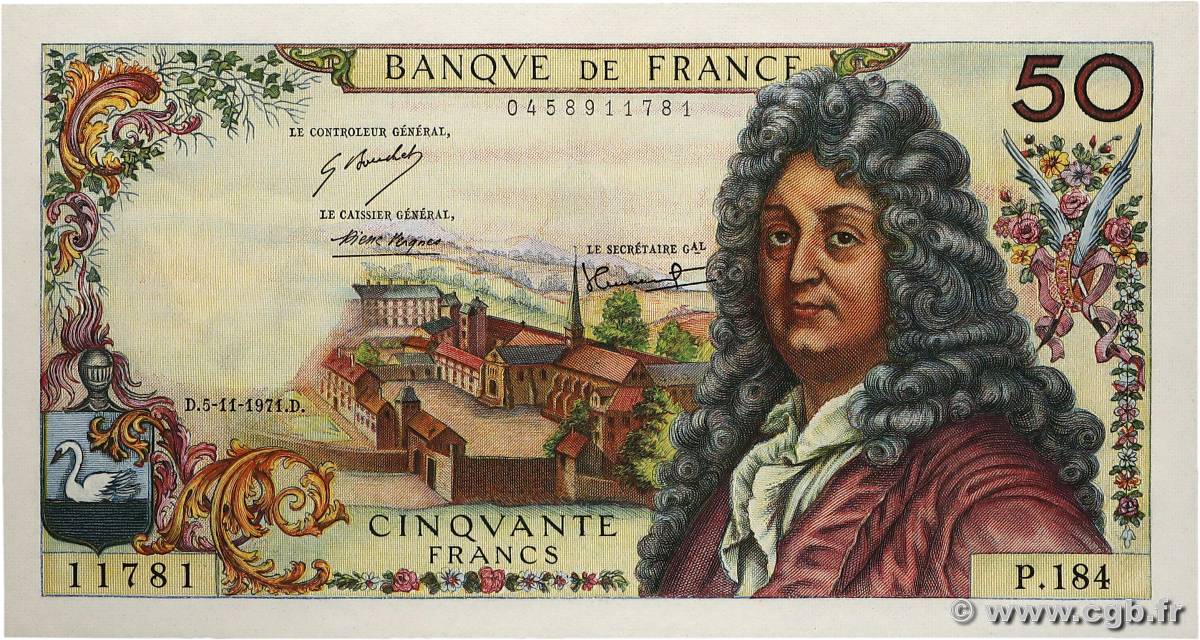 50 Francs RACINE FRANCIA  1971 F.64.19 EBC+