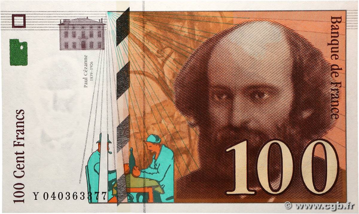 100 Francs CÉZANNE FRANCE  1998 F.74.02 UNC-
