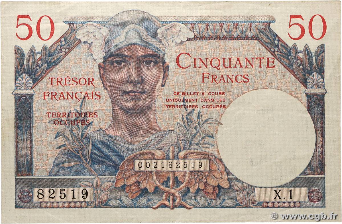 50 Francs TRÉSOR FRANÇAIS FRANCE  1947 VF.31.01 VF