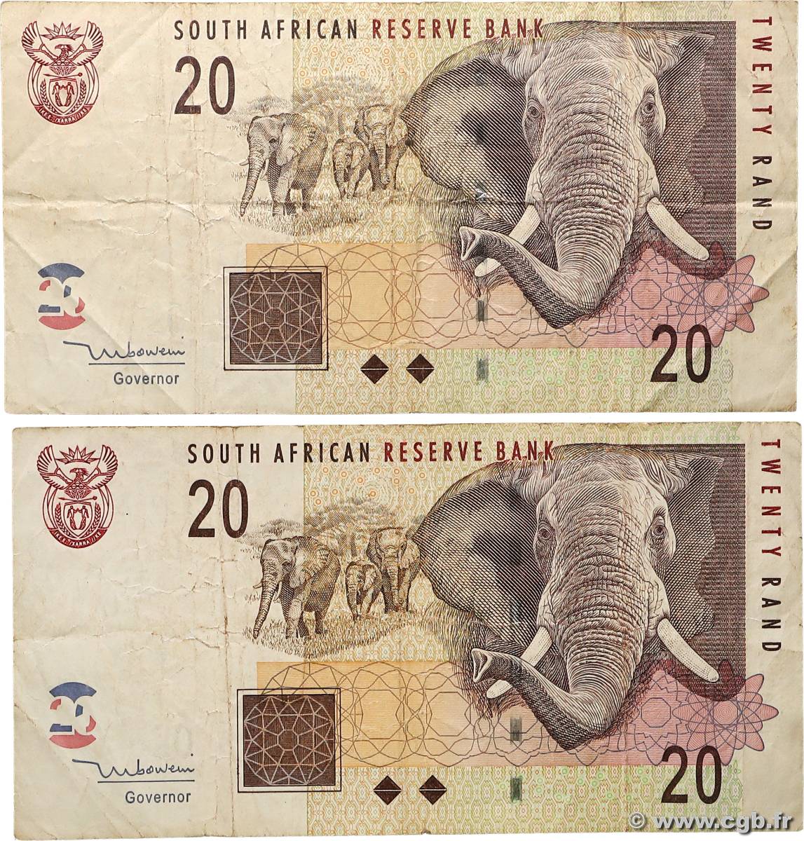 20 Rand Lot SOUTH AFRICA  2009 P.129b F