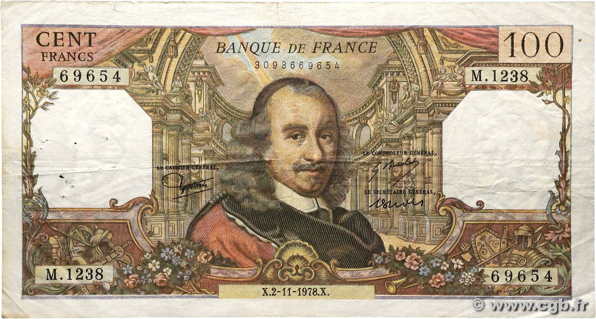 100 Francs CORNEILLE FRANCE  1978 F.65.64 F