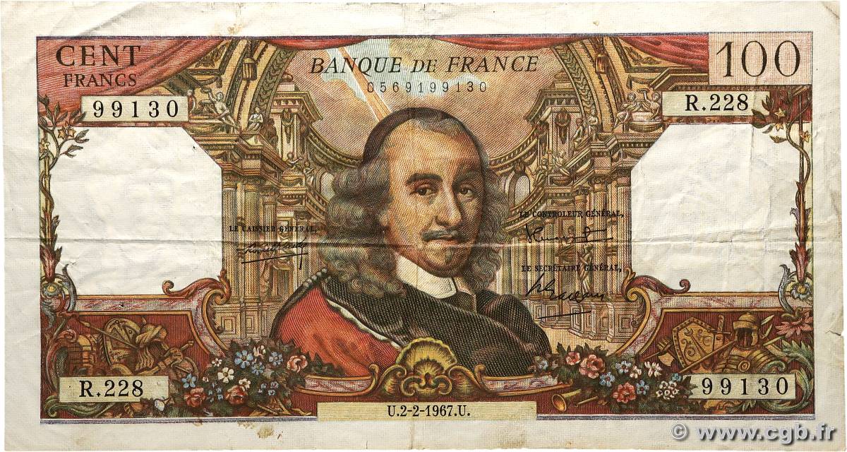 100 Francs CORNEILLE FRANCE  1967 F.65.16 F