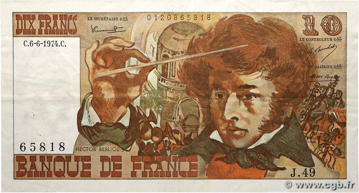 10 Francs BERLIOZ FRANCE  1974 F.63.05 TTB