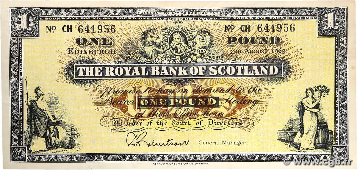 1 Pound SCOTLAND  1965 P.325b fVZ