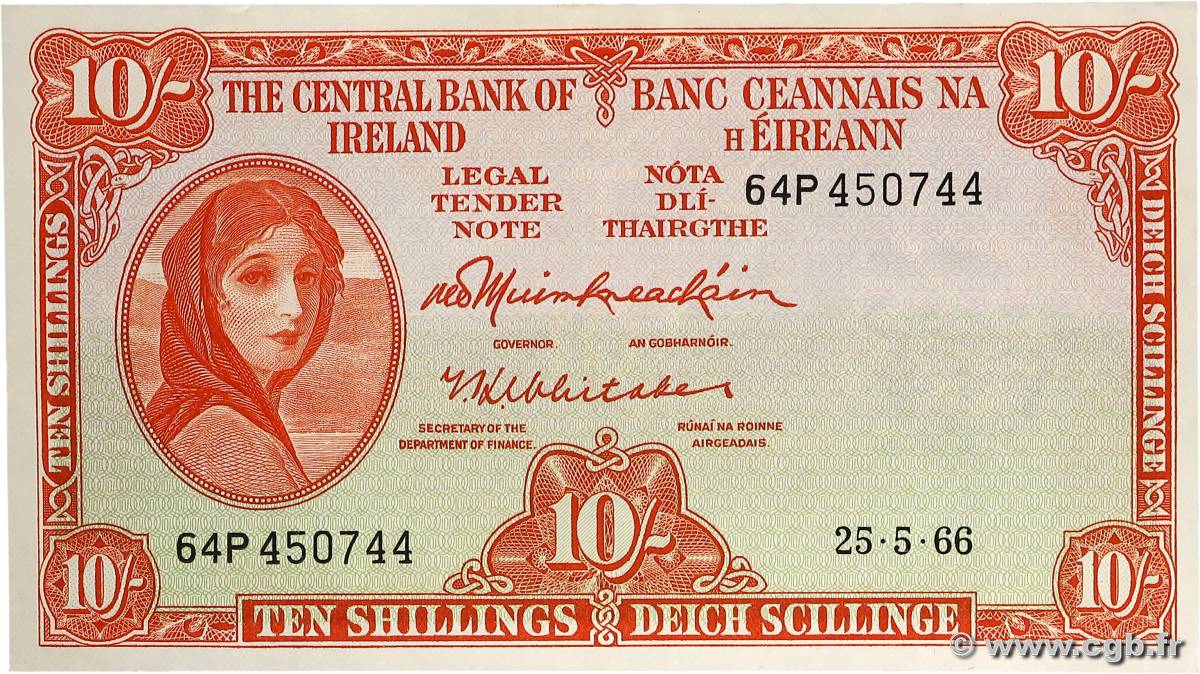10 Shillings IRLANDA  1966 P.063a SPL
