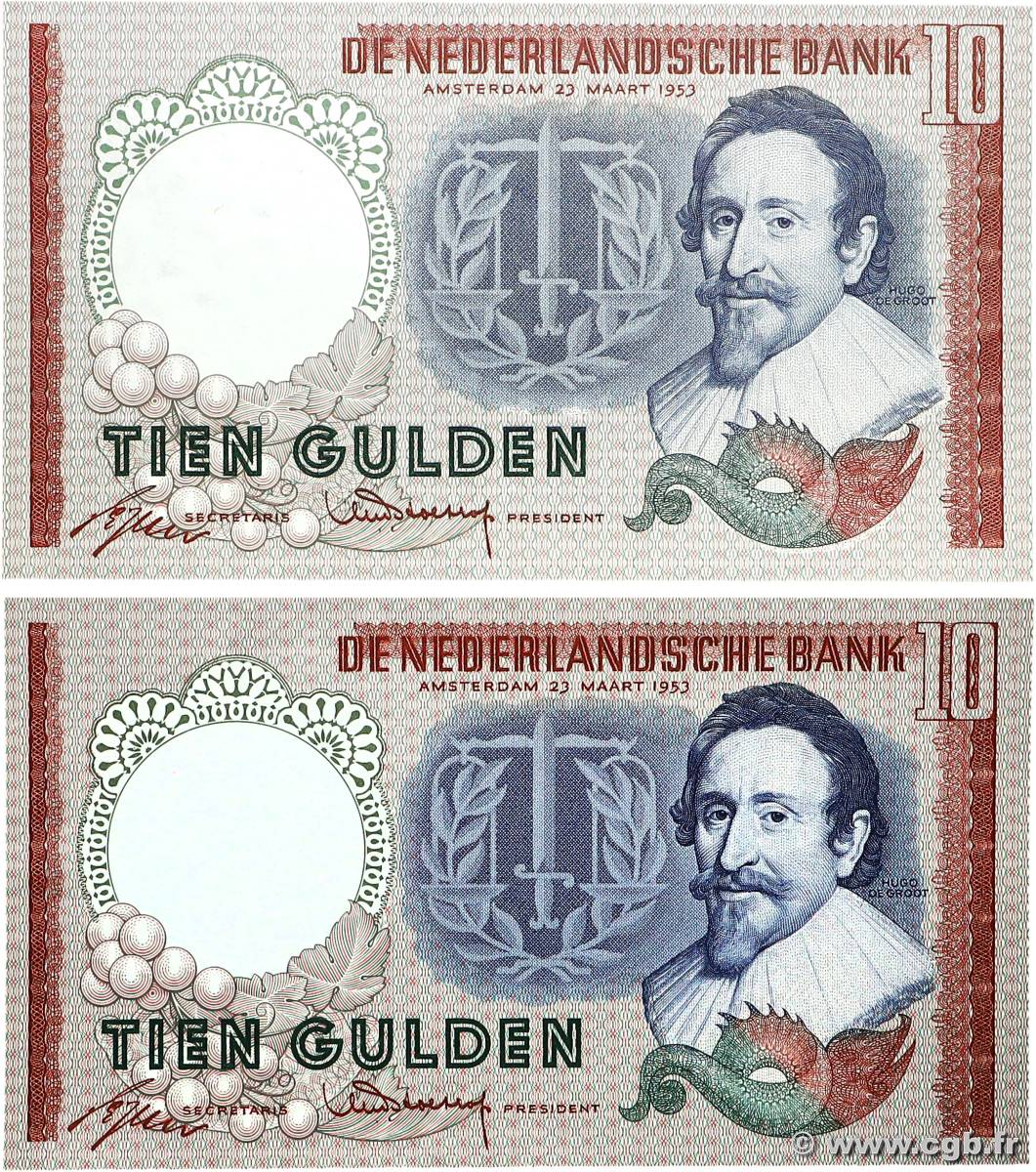 10 Gulden Lot PAíSES BAJOS  1953 P.085 EBC+