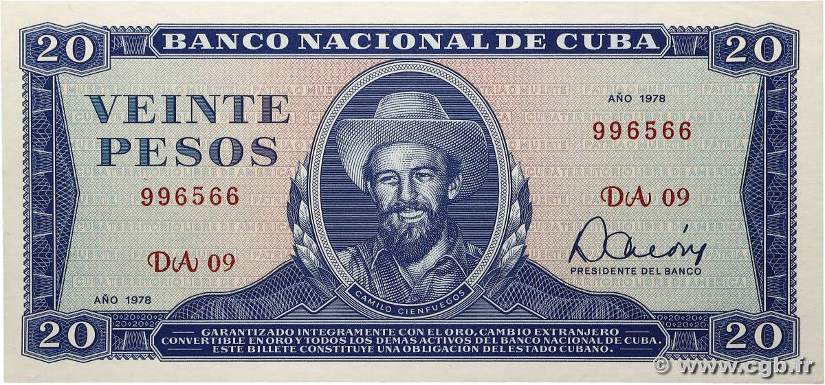 20 Pesos CUBA  1978 P.105b XF+