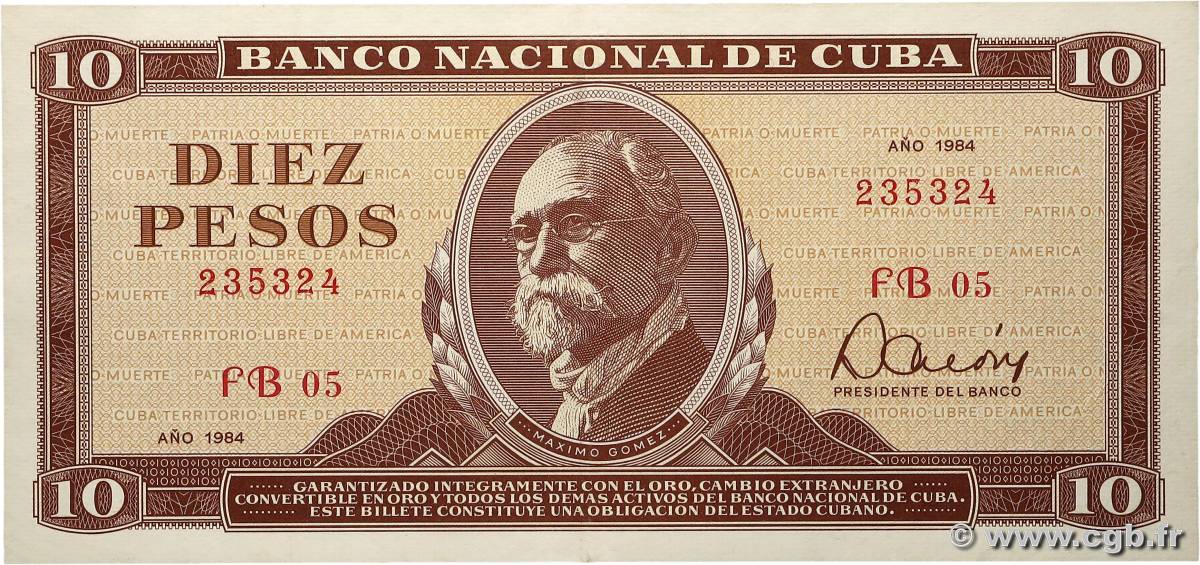 10 Pesos CUBA  1984 P.104c MBC+