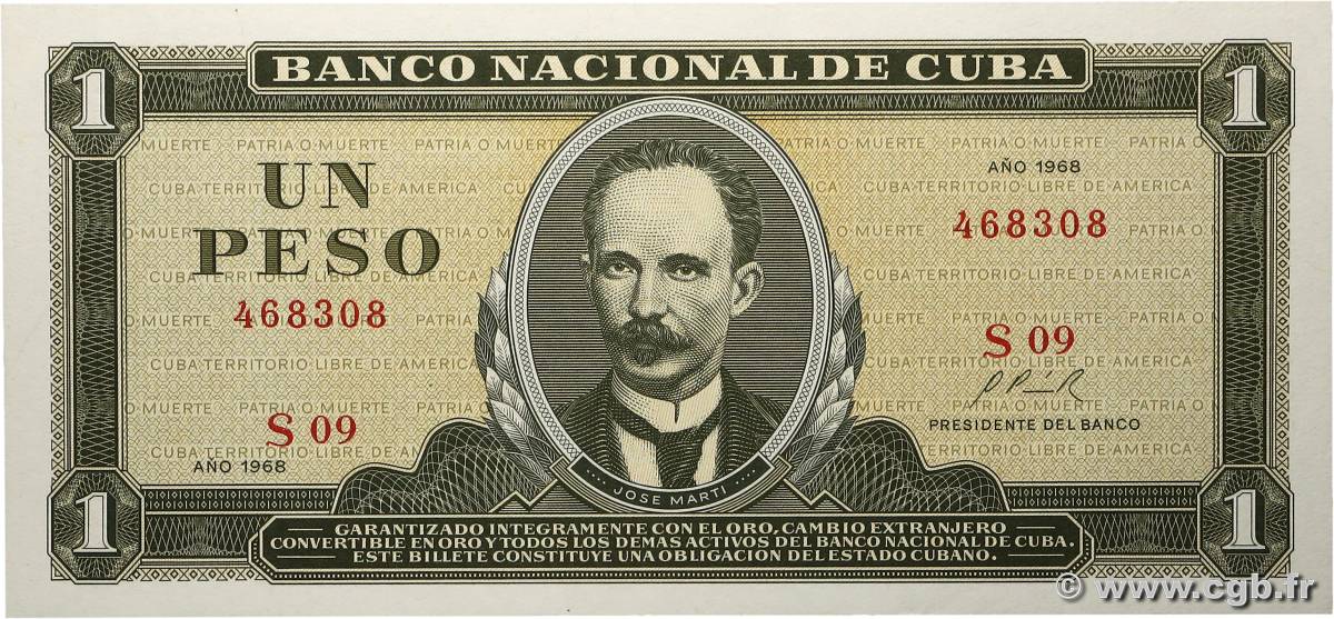 1 Peso CUBA  1968 P.102a NEUF