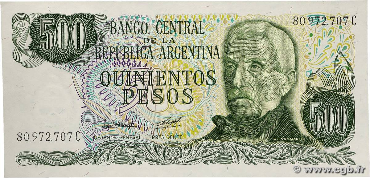 500 Pesos ARGENTINE  1977 P.303c SPL