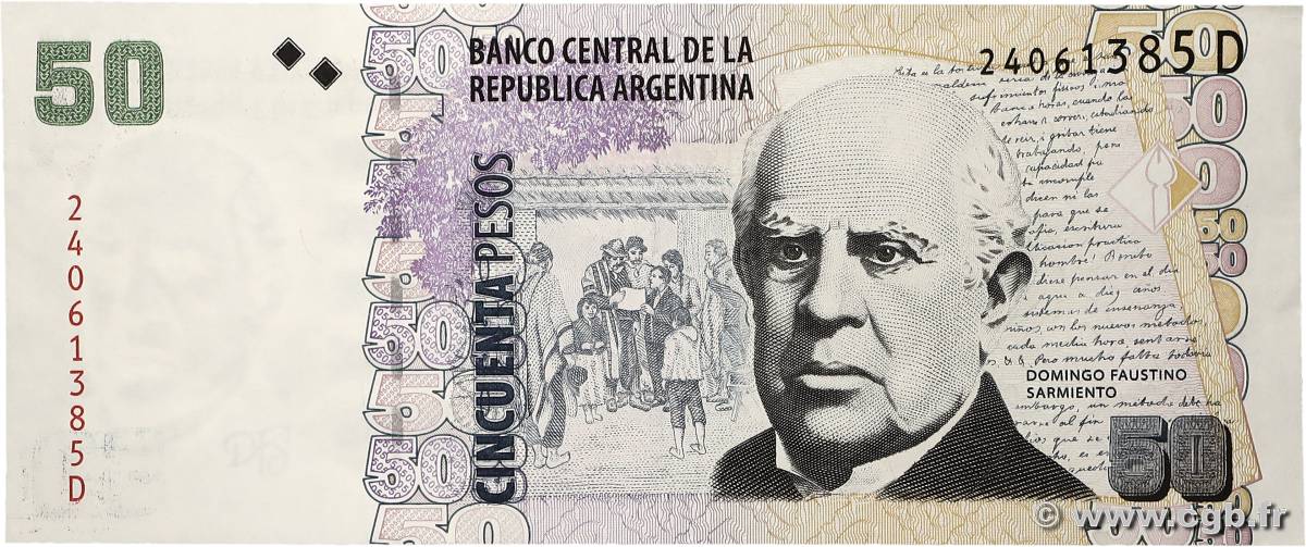 50 Pesos ARGENTINE  1992 P.356 TTB+
