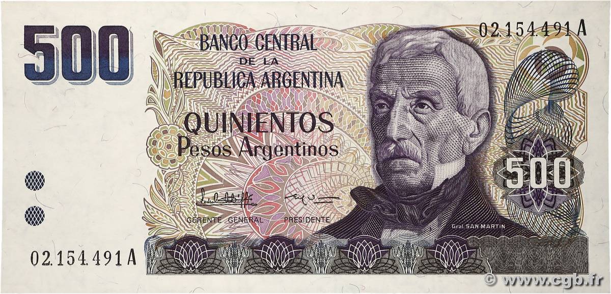 500 Pesos Argentinos ARGENTINE  1984 P.316a NEUF
