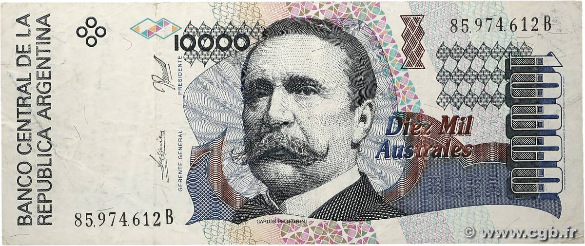 10000 Australes ARGENTINE  1989 P.334a TB+