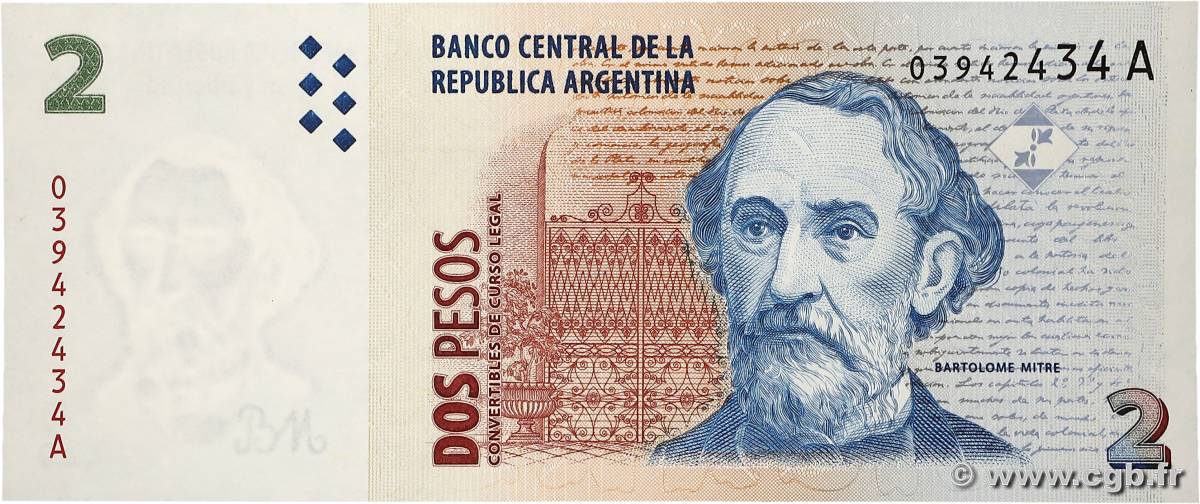 2 Pesos ARGENTINA  1997 P.346 FDC