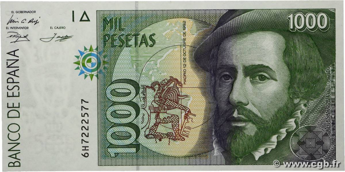 1000 Pesetas SPAIN  1992 P.163 UNC-