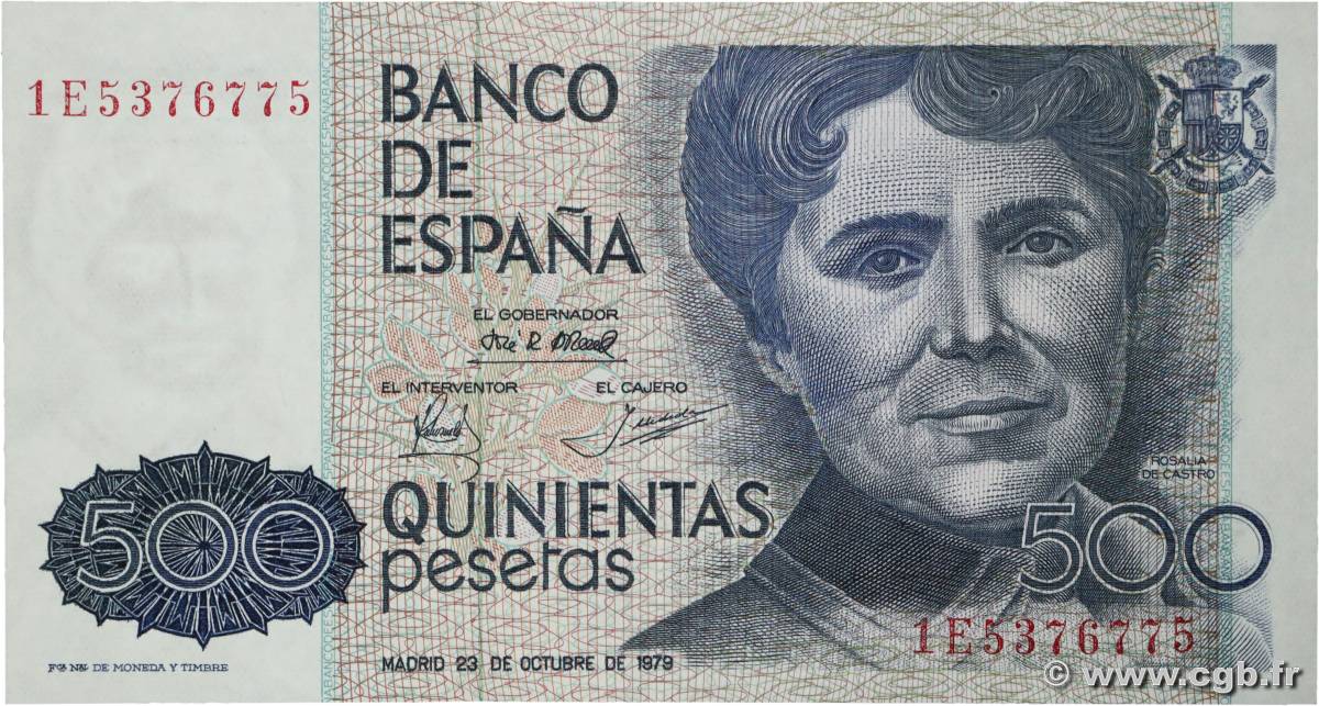 500 Pesetas SPAIN  1979 P.157 AU-