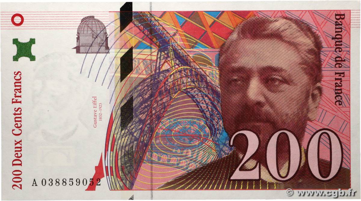 200 Francs EIFFEL FRANCE  1996 F.75.03a AU