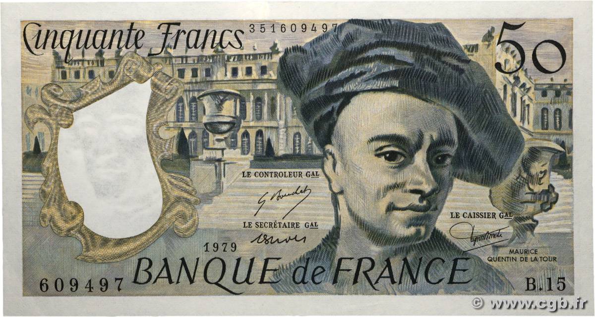 50 Francs QUENTIN DE LA TOUR FRANCE  1979 F.67.04 AU