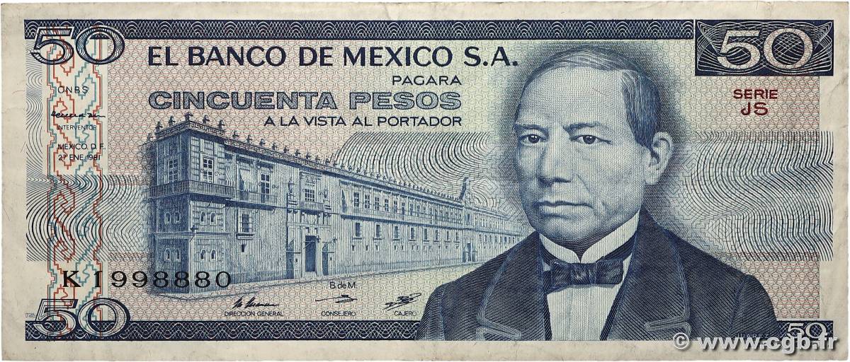 50 Pesos MEXICO  1981 P.073 VF