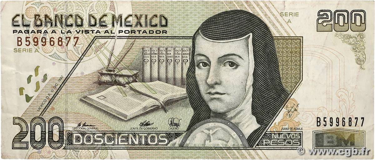 200 Nuevos Pesos MEXICO  1992 P.103 BB