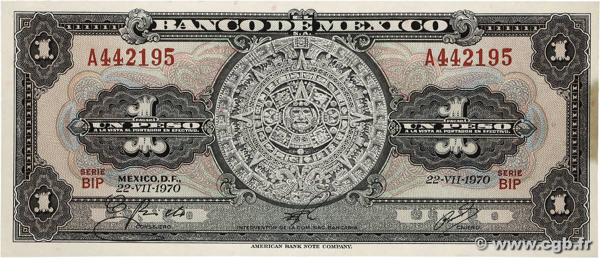1 Peso MEXICO  1970 P.059l AU