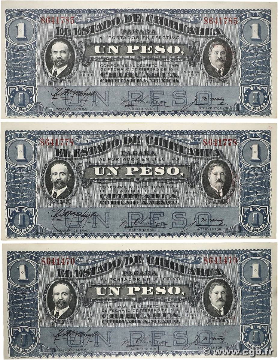 1 Peso Lot MEXICO  1915 PS.0530e AU+