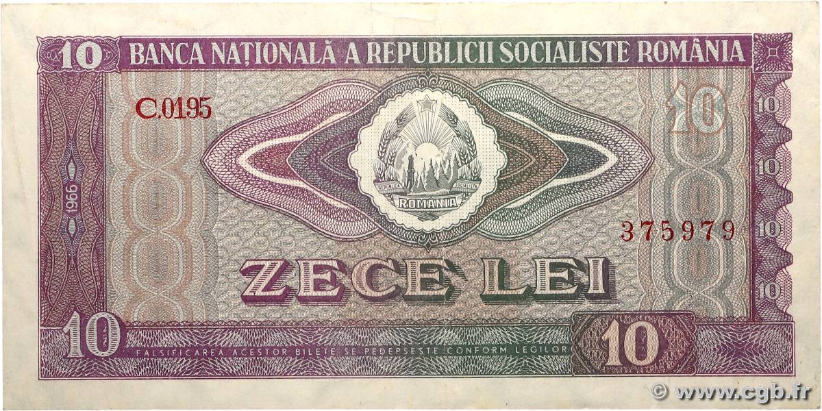 10 Lei ROMANIA  1966 P.094a SPL