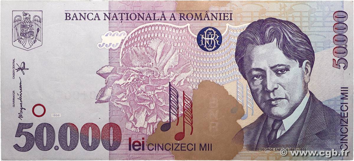 50000 Lei ROMANIA  1996 P.109 q.SPL
