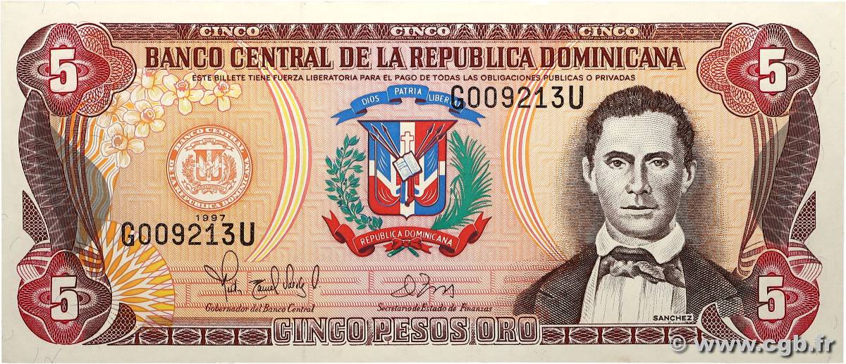 5 Pesos Oro RÉPUBLIQUE DOMINICAINE  1997 P.152b AU