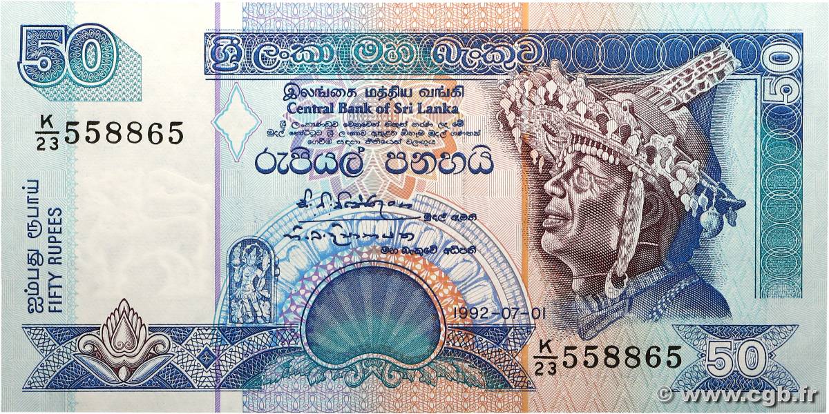 50 Rupees SRI LANKA  1992 P.104b q.FDC