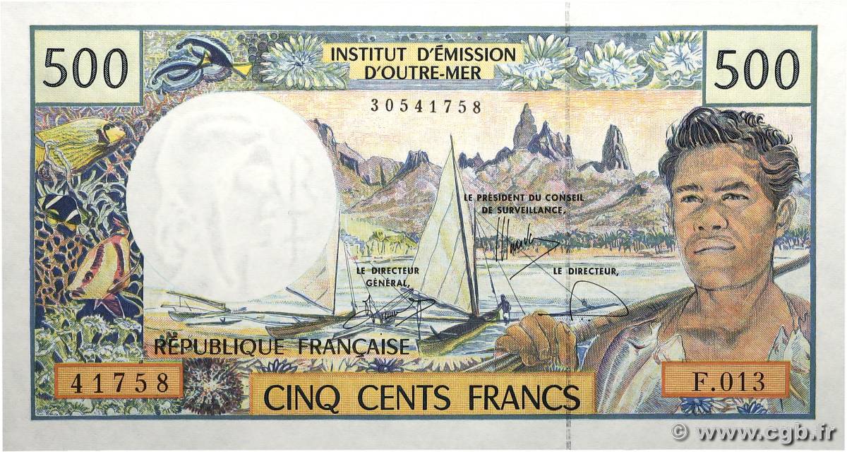 500 Francs POLYNESIA, FRENCH OVERSEAS TERRITORIES  2000 P.01f UNC