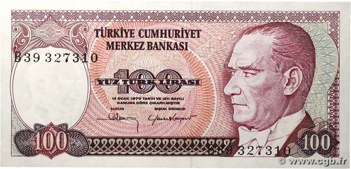 100 Lira TURQUíA  1984 P.194a FDC