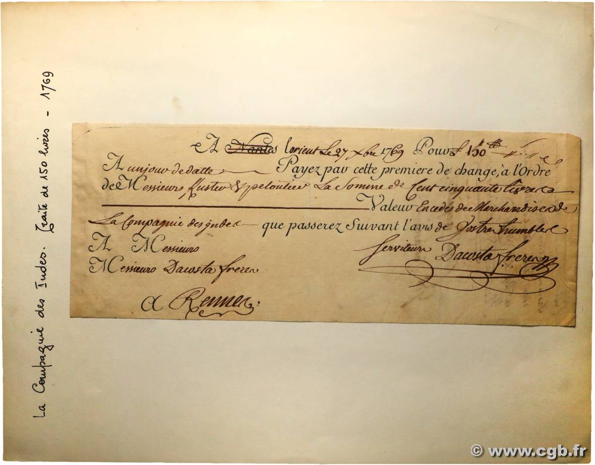 150 Livres FRANCE regionalismo y varios Lorient 1769  MBC