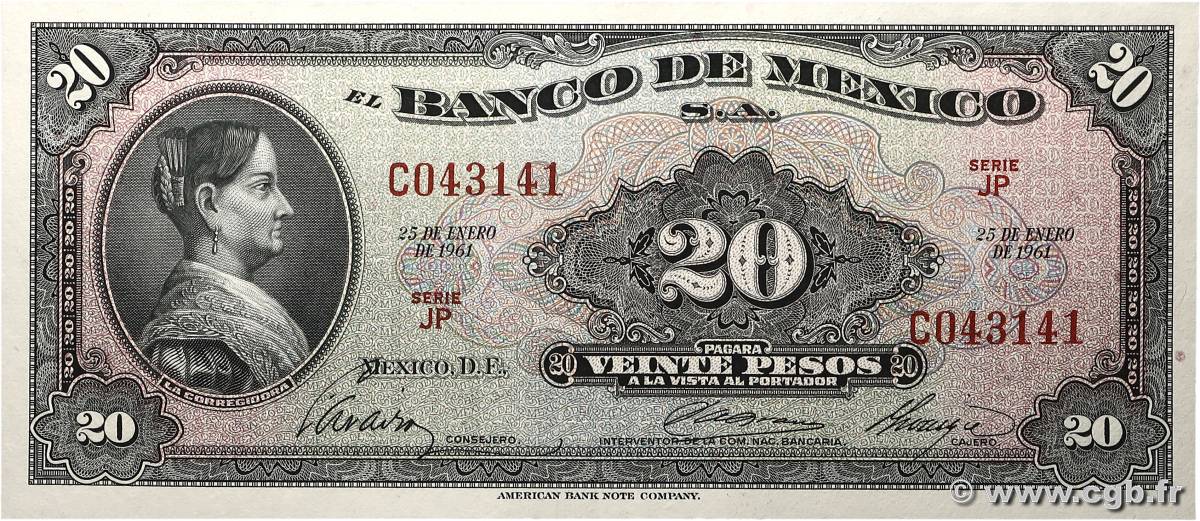 20 Pesos MEXICO  1961 P.054j VF+