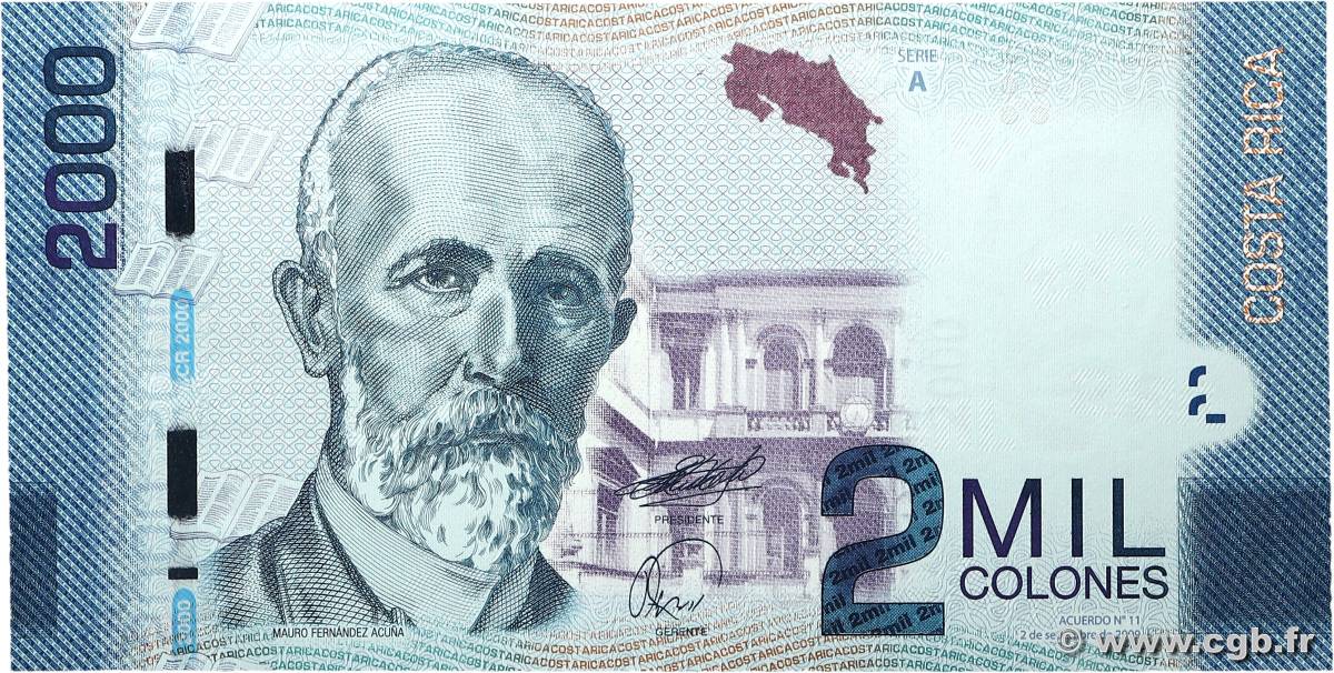 2000 Colones COSTA RICA  2009 P.275a UNC
