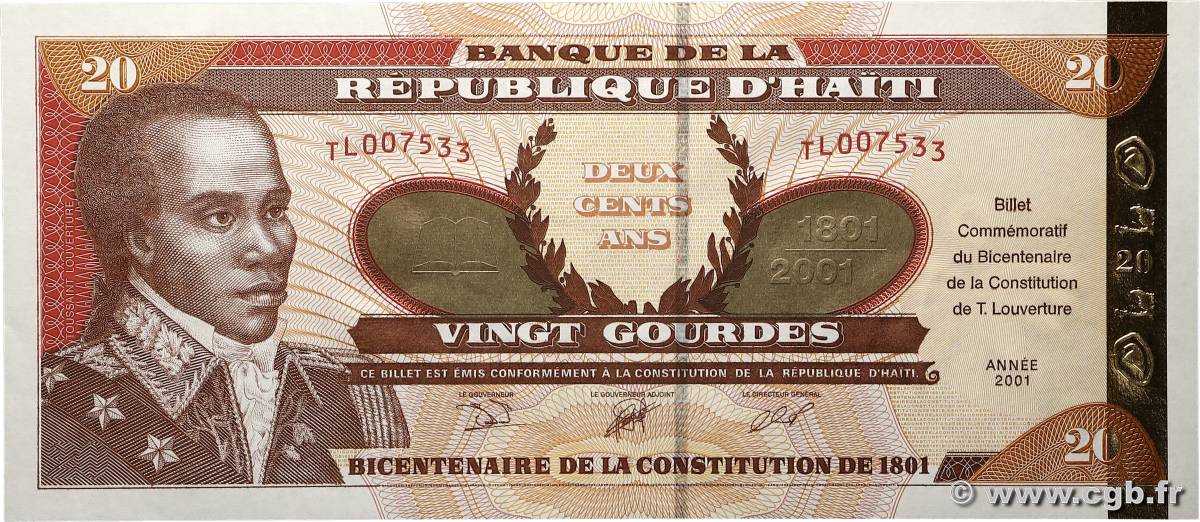 20 Gourdes Commémoratif HAÏTI  2001 P.271 SC+