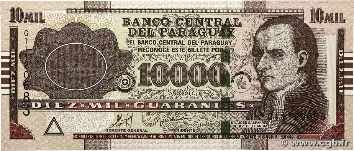 10000 Guaranies PARAGUAY  2010 P.224d FDC