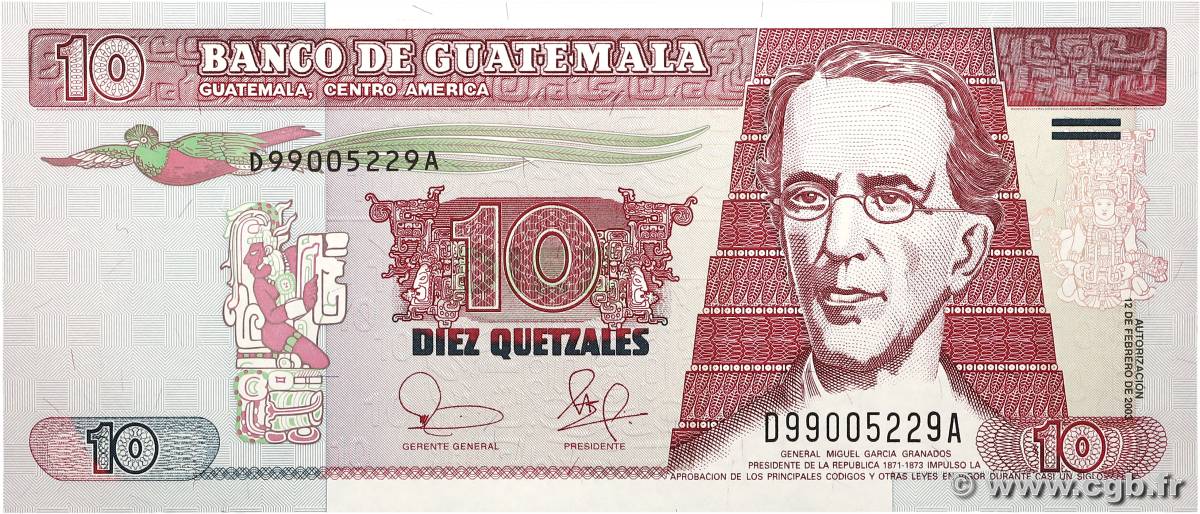 10 Quetzales GUATEMALA  2003 P.107 FDC