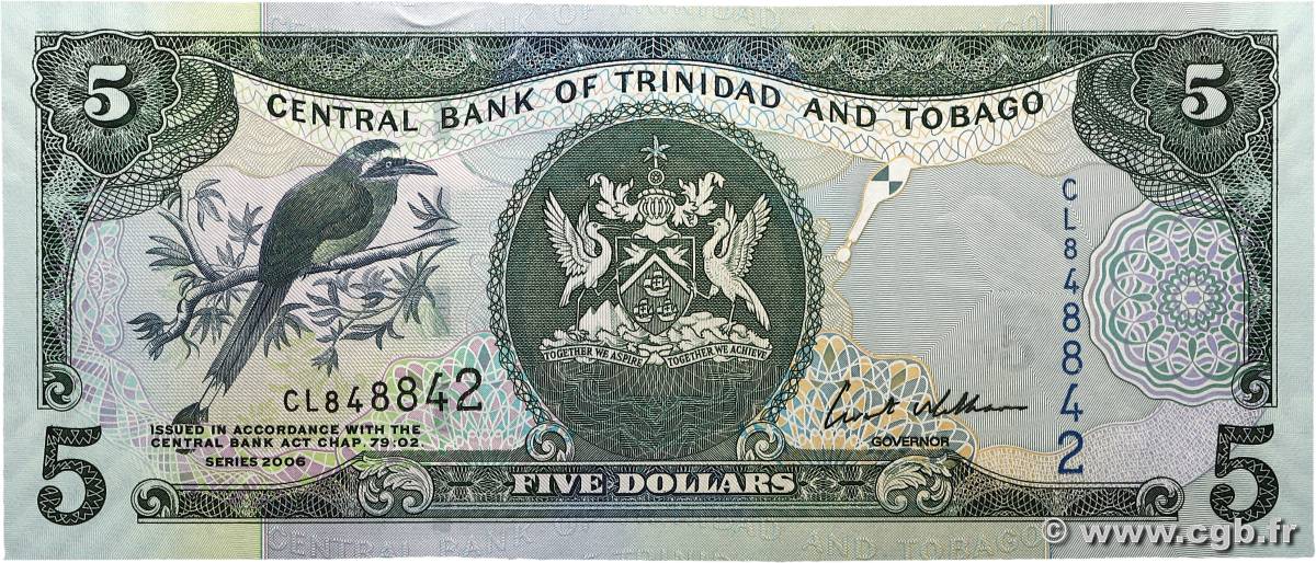 5 Dollars TRINIDAD and TOBAGO  2006 P.47c UNC