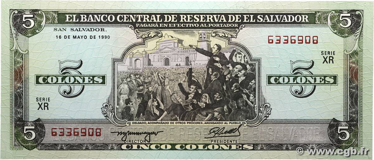 5 Colones EL SALVADOR  1990 P.138 UNC