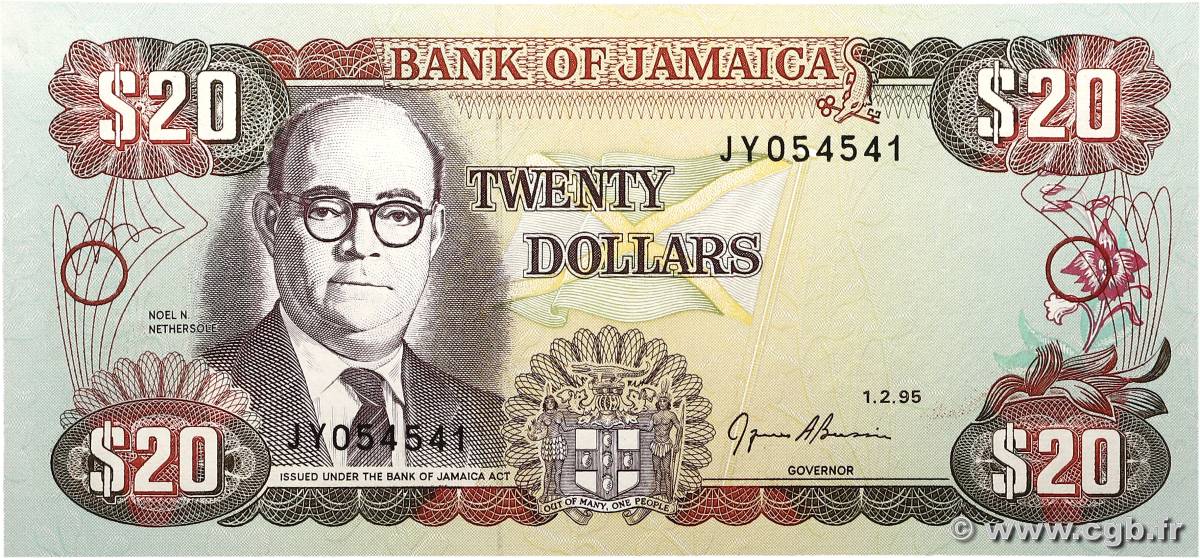 20 Dollars GIAMAICA  1995 P.72e q.FDC
