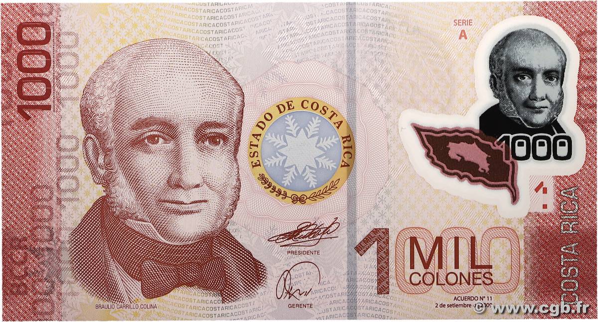 1000 Colones COSTA RICA  2009 P.274a UNC