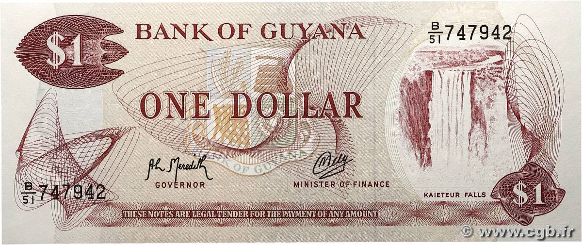 1 Dollar GUYANA  1992 P.21g UNC