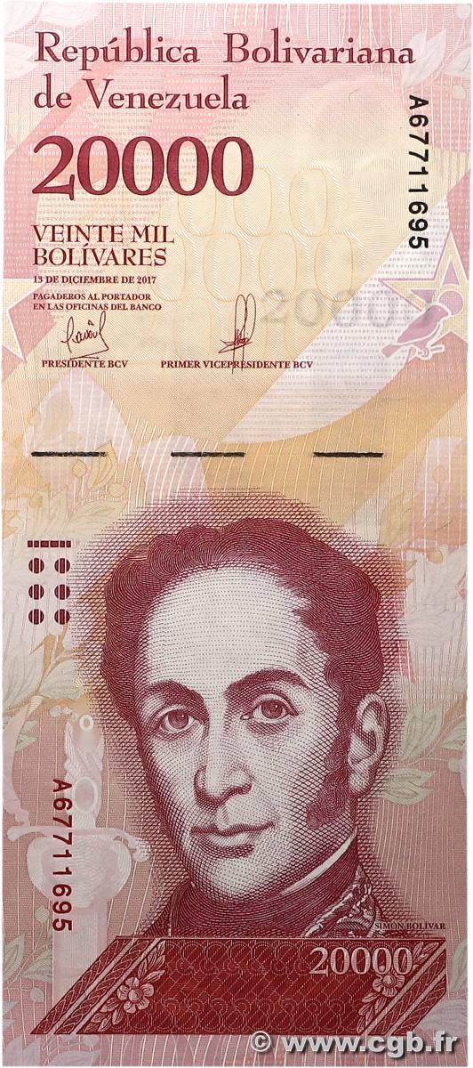 20000 Bolivares VENEZUELA  2017 P.099b NEUF