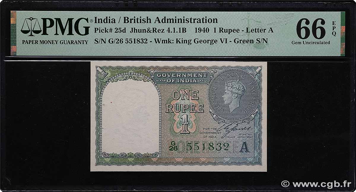 1 Rupee INDIA  1940 P.025 UNC