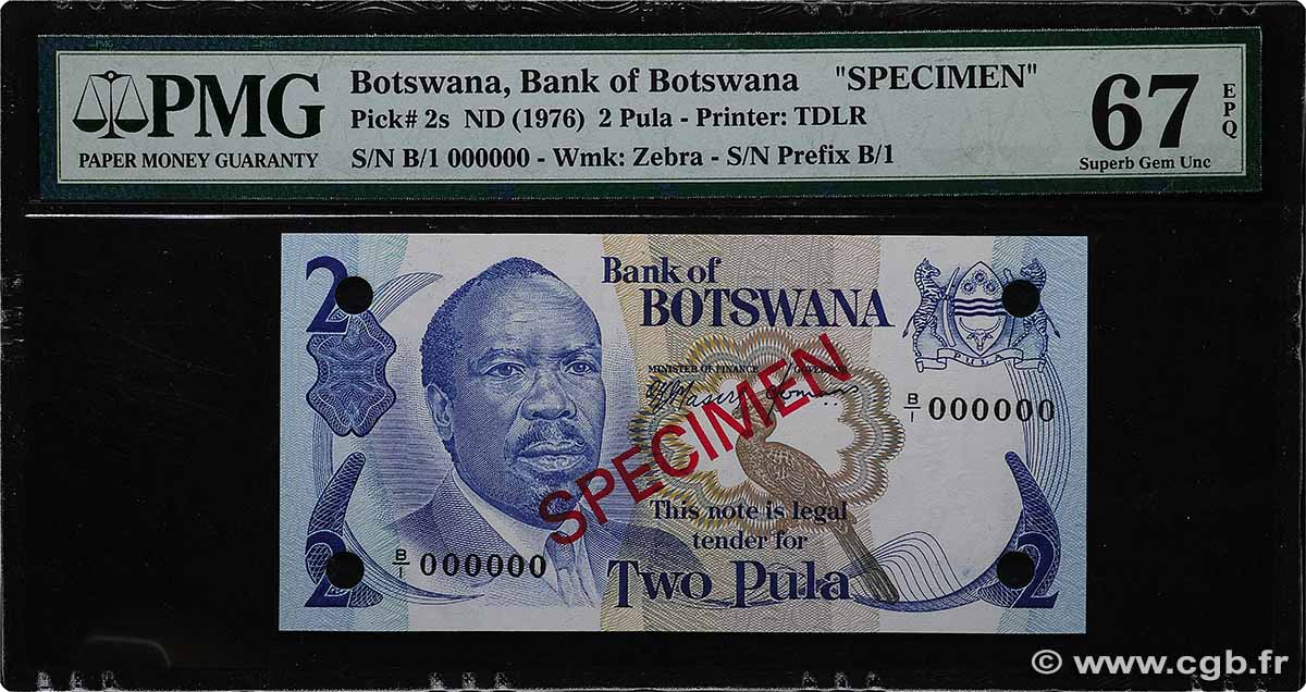 2 Pula Spécimen BOTSWANA  1976 P.02s NEUF
