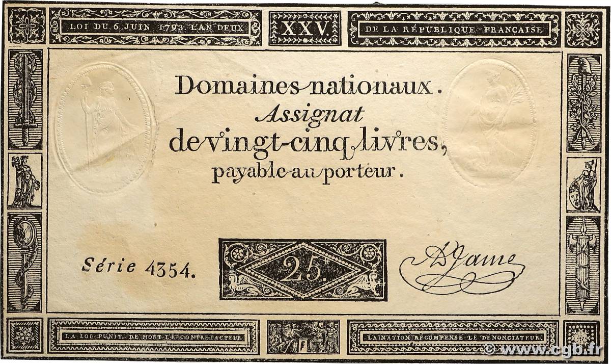 25 Livres FRANCIA  1793 Ass.43b MBC+