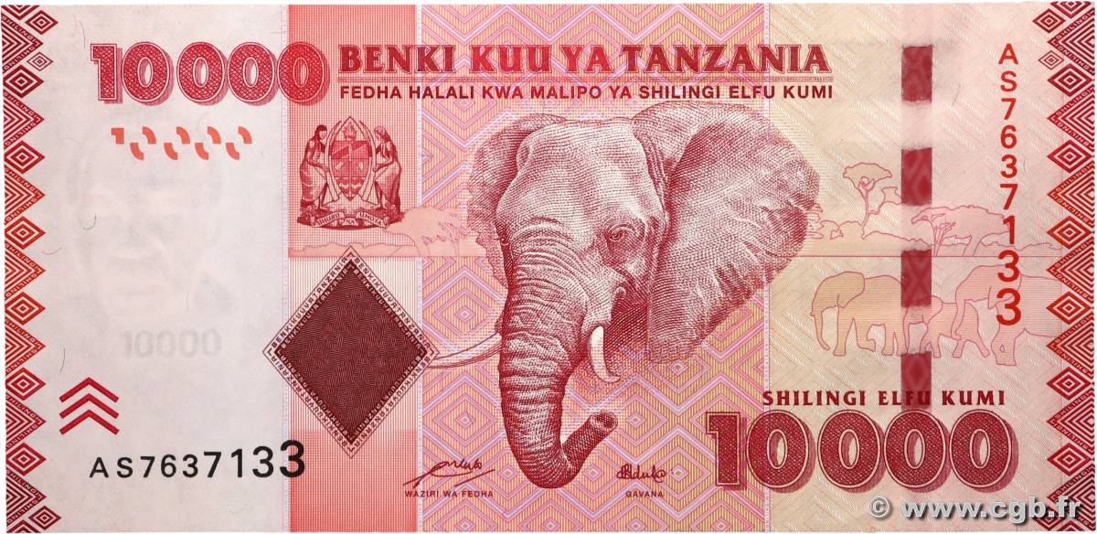 10000 Shilingi TANZANIA  2010 P.44a q.FDC