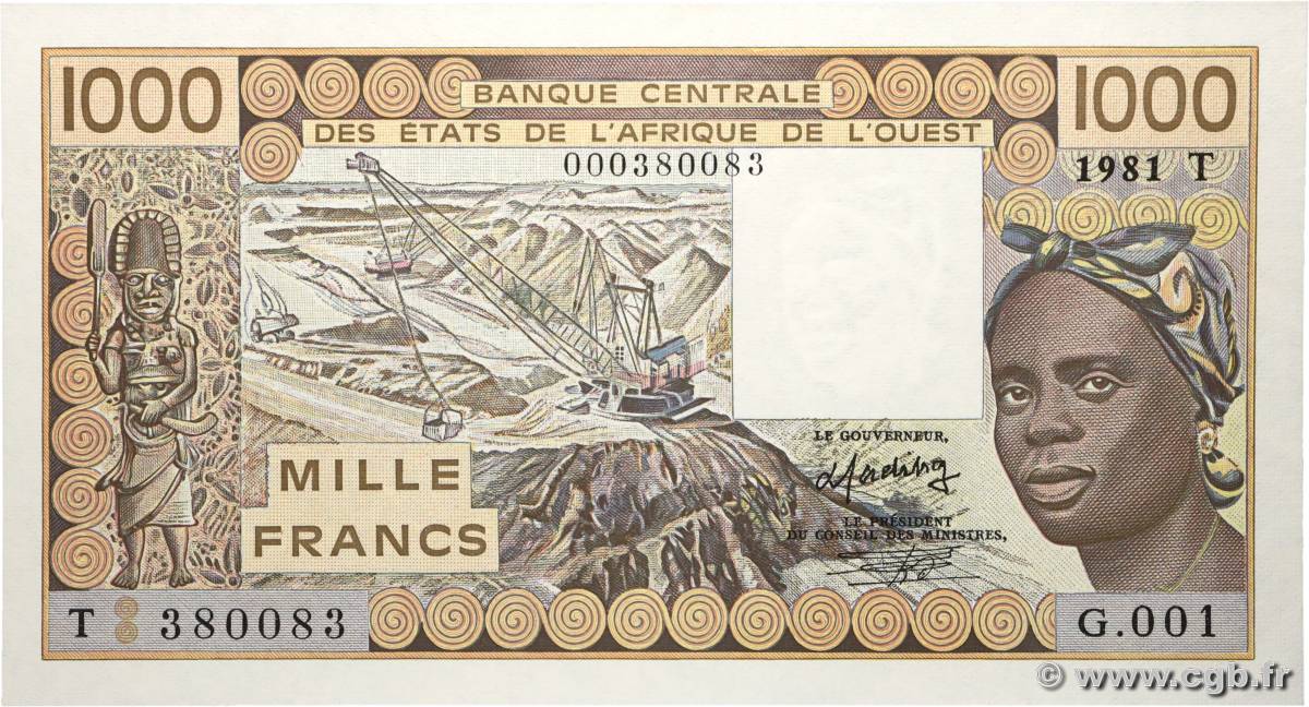 1000 Francs Fauté ÉTATS DE L AFRIQUE DE L OUEST  1981 P.807Tb SPL+